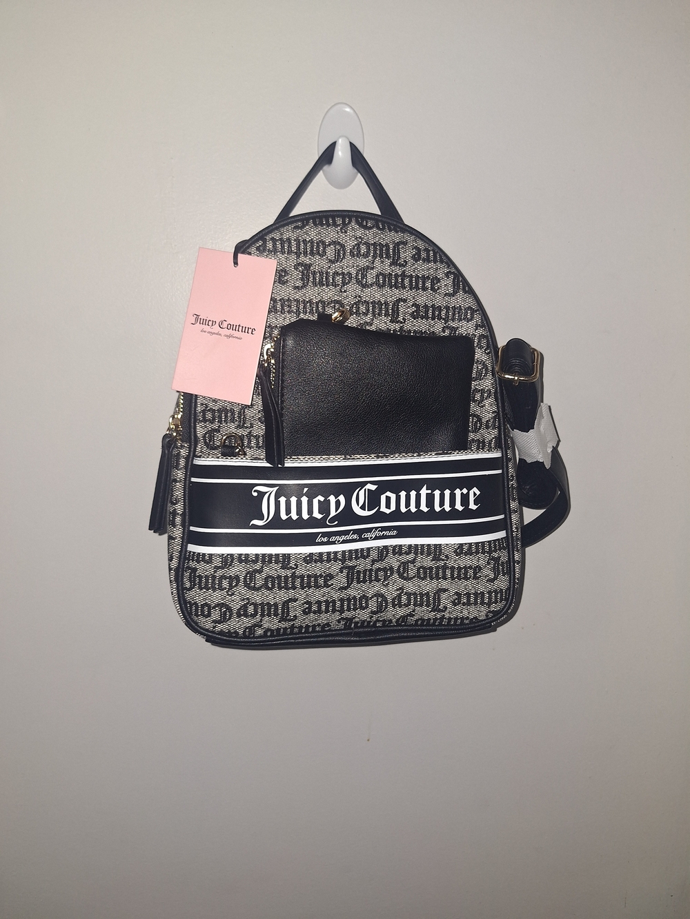 Juicy Couture Black & White Logo Backpack